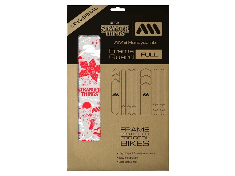 All Mountain Style AMS High Impact Frame Guard Full – Protects your bike from scratches and dings, Stranger Things UpsideDown White