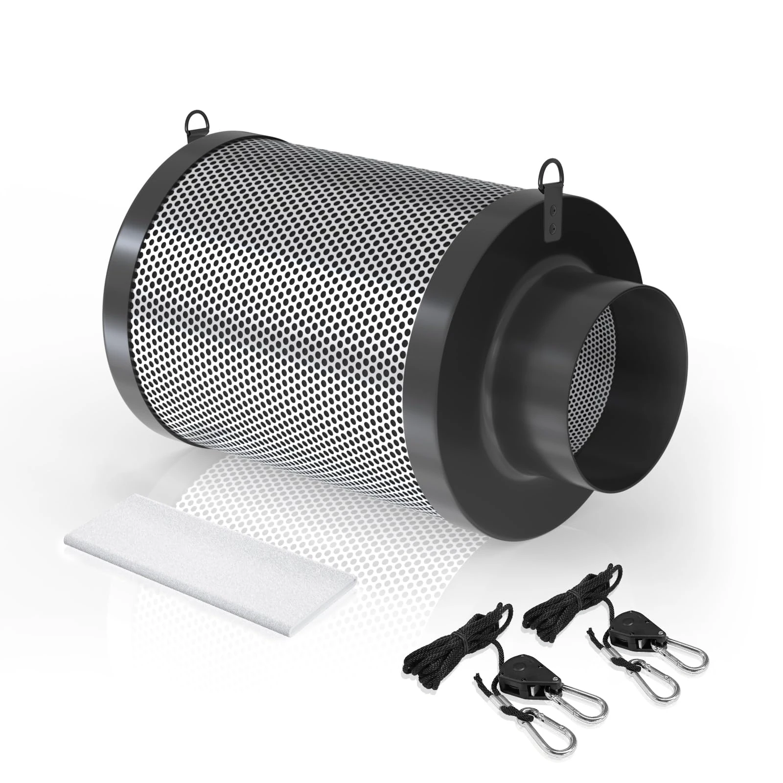 Aygrochy 4 Inch Air Carbon Filter, Air Filter, with Premium Australian Virgin Charcoal, for Inline Duct Fan, Odor Control, Hydroponics, Grow Rooms