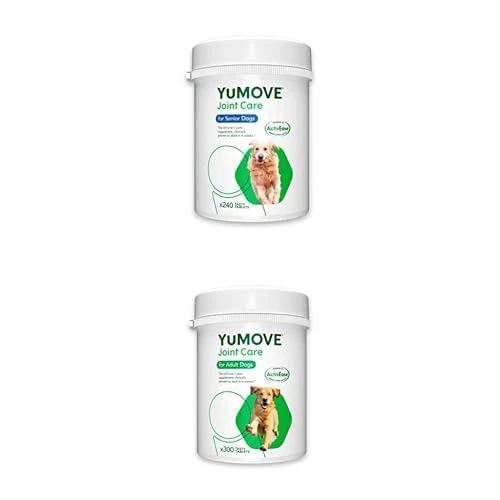 YuMOVE Senior Dog | High Strength Joint Supplement for Older Dogs with Green Lipped Mussel |Aged 9+ | 240 Tablets + YuMOVE Adult Dog | Joint Supplement with Green Lipped Mussel | Aged 6 to 8 | 300