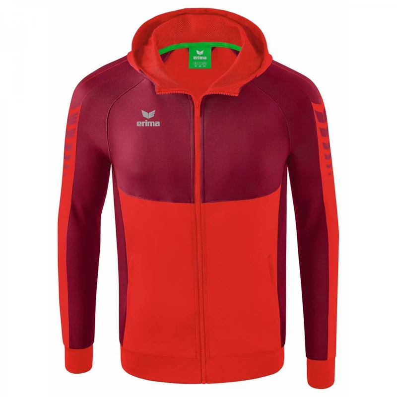 Erima Men's Six Wings Training Jacket with Hood, Red/Bordeaux, XL