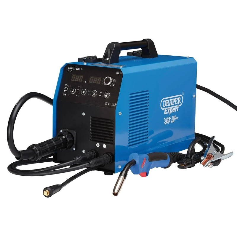 Draper 70043 3-in-1 200A Multi Process Welder, Blue and Black