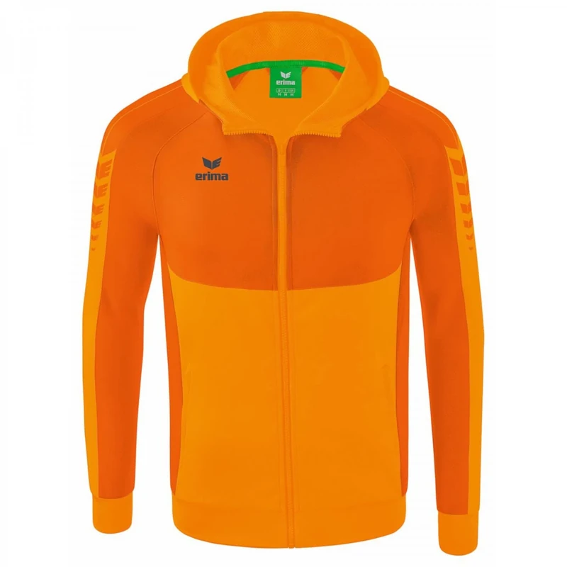 Erima Kids Six Wings Training Jacket with Hood, New Orange, 140