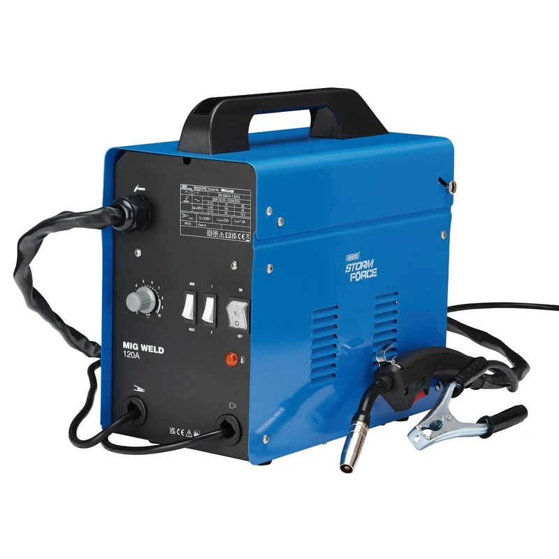 Draper 70051 Storm Force Gasless MIG Welder, 120A, Blue
