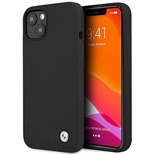 BMW BMHCP13SSILBK Case for iPhone 13 Mini 5.4 Inches Black Silicone Signature