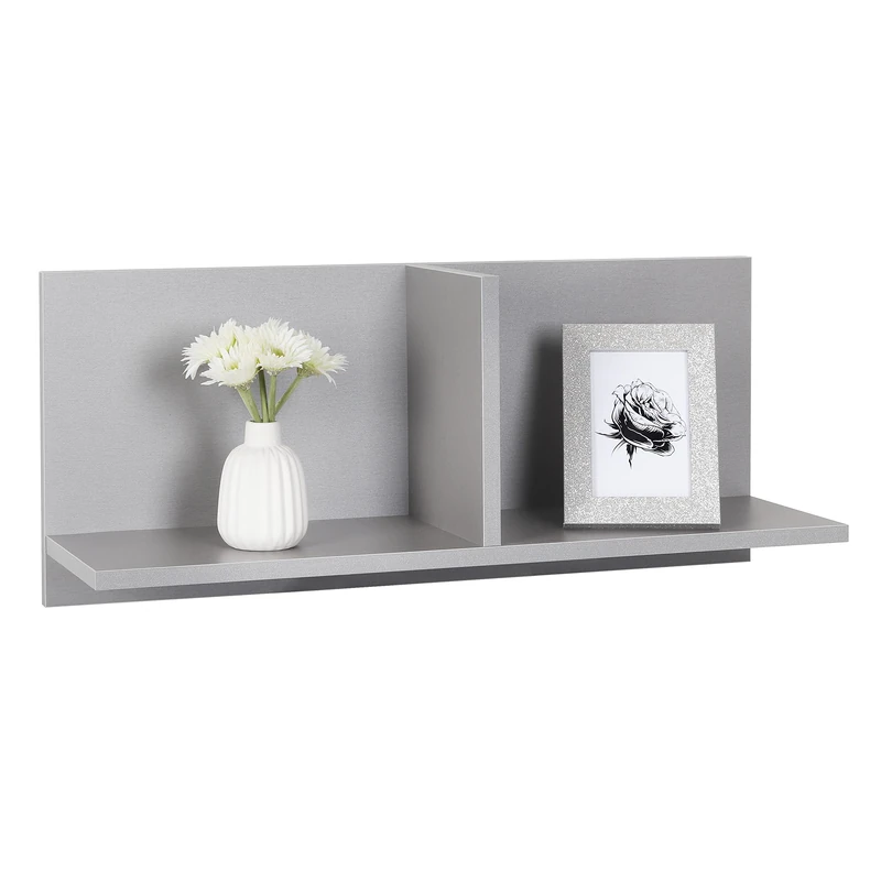 RICOO WM013-PL Wall Shelf, 70 x 30 x 22 cm, Grey, Wooden Chipboard, Hanging Shelf, Bookcase, Picture Shelf, Photo Shelf, Kitchen Shelf, Hanging Wall Board, Cube Shelf, Floating Shelf - Image 1