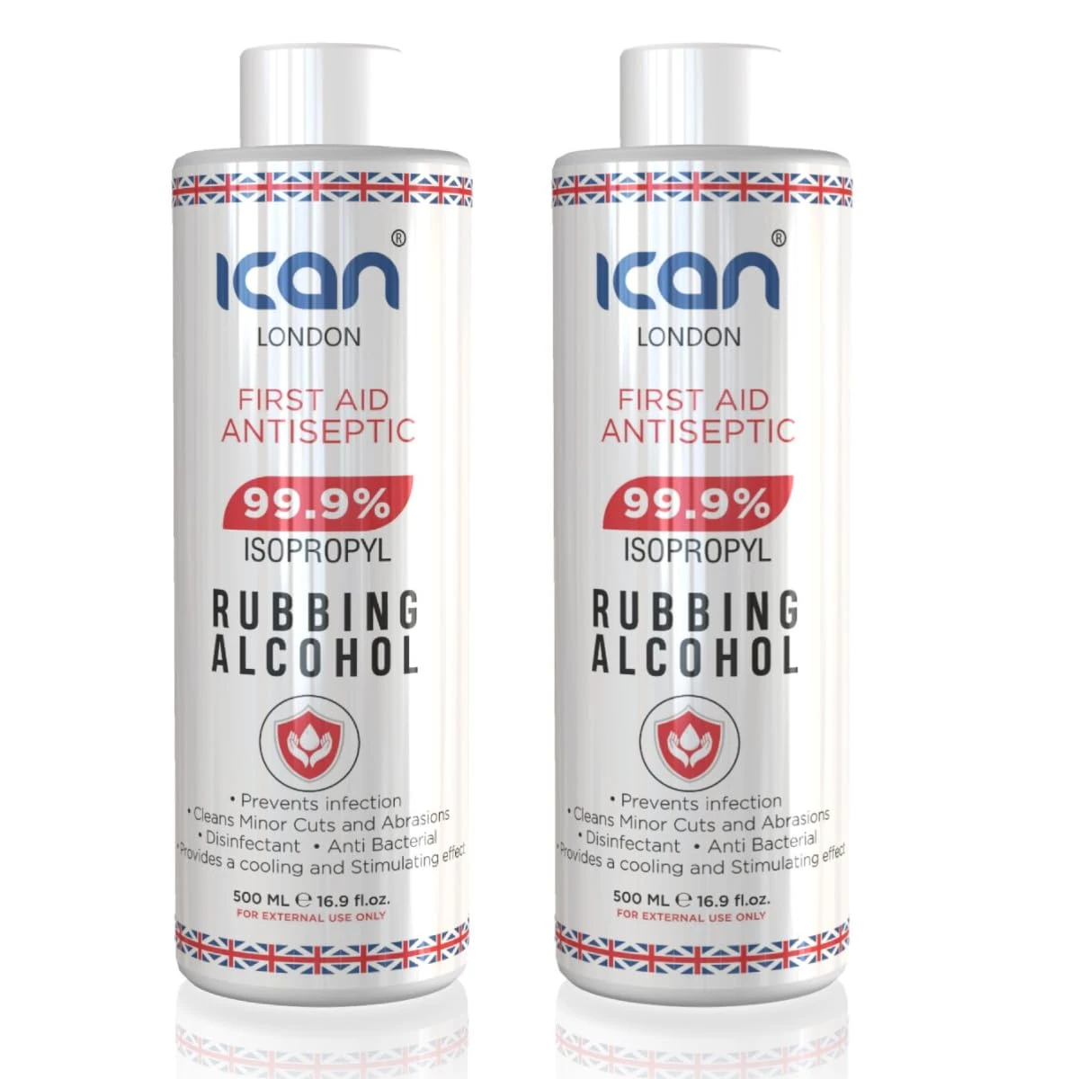 ican london isopropyl rubbing Alcohol 99.9% First aid Antiseptic 1 litre (2 x 500ml)