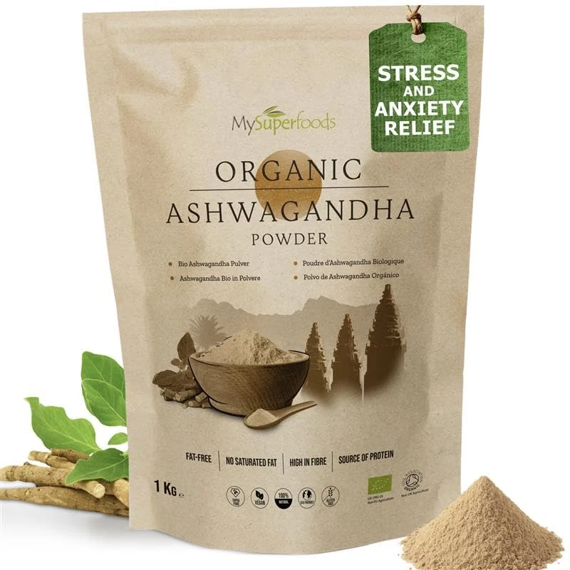 MySuperfoods Organic Ashwagandha Powder 1kg, Rich Source of Vitamin B6 & B12