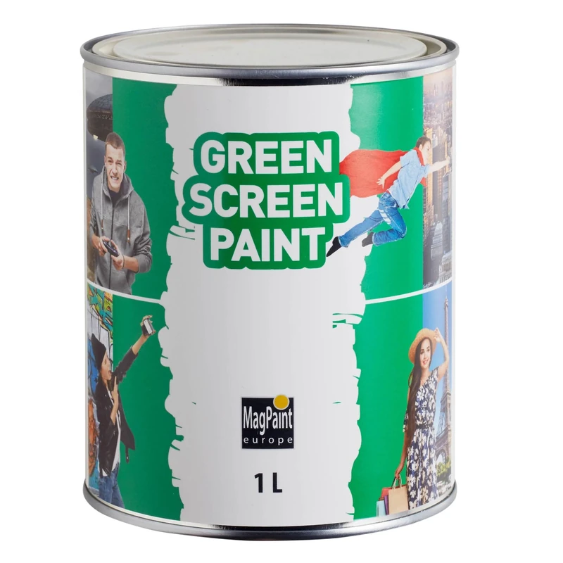 MagPaint - Greenscreen Paint - Premium Water Based Paint - Matt Finish - Create the Perfect Backdrop for Filmmaking - For Chroma Key Video Production - 10m² Coverage - 1L