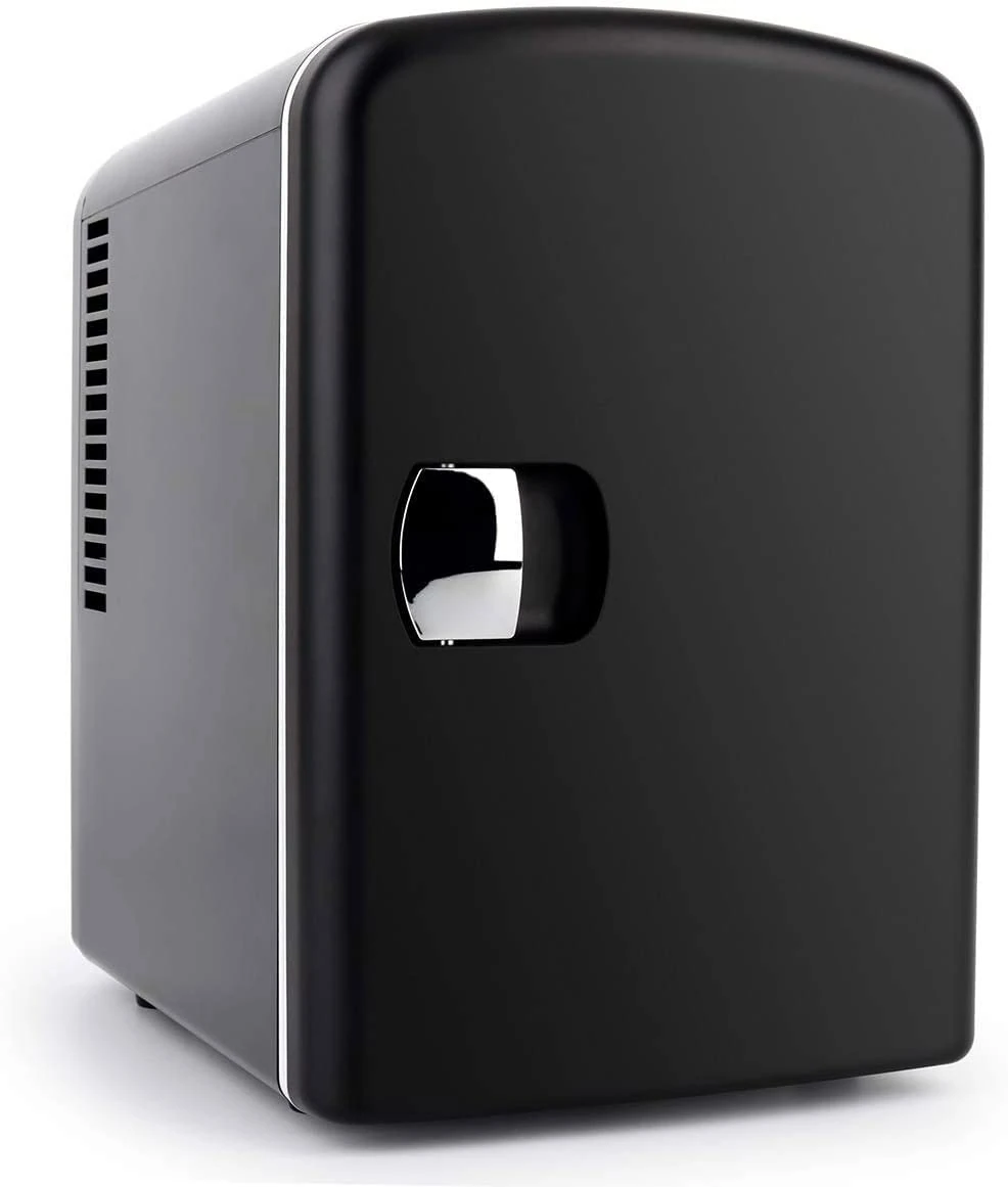 Denver MFR-400 Small Mini Fridge With UV Light Disinfection - 4 Litre / 6 can – Perfect for Skincare, Cosmetics, Food or Drink - Bedroom, Car or Games Room - Cools & Warms – Mains or Portable - Black