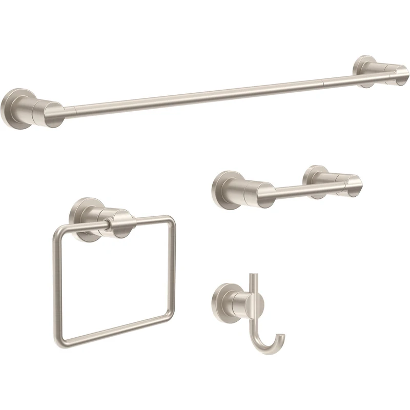 Delta NIC64-DN Nicoli 4 Piece Bath Hardware Kit, SpotShield Brushed Nickel