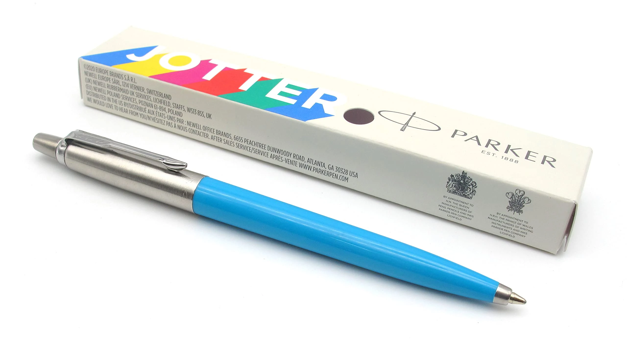 Parker Jotter Originals Ballpoint Pen - Sky Blue Finish - 60s Pop Art Collection - Blue Ink - Gift Boxed