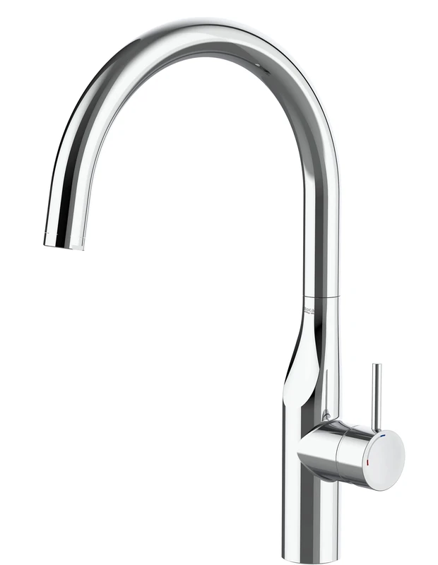 Roca A5A844DC00 Kitchen Mixer, Curved Spout, Glera, Chrome