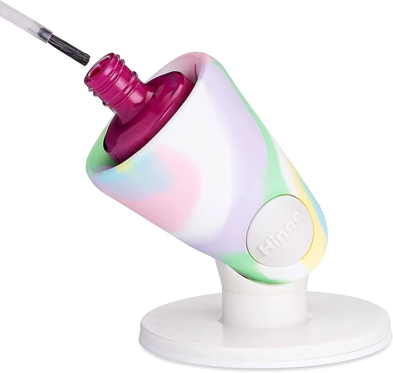 tweexy Hinge Untippable Nail Polish Bottle Holder | Anti-Spill Nail Polish Holder Stand, Tilted, Smartgrip Airlock Suction | Fingernail Painting, Pedicure, Nail Polish Accessories (Unicorn) - Image 1