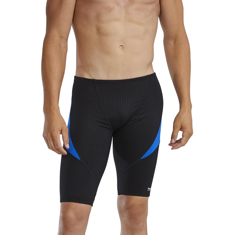 TYR Men's Durafast Elite Curve Splice Jammer Swimsuit Black/Blue - Image 1