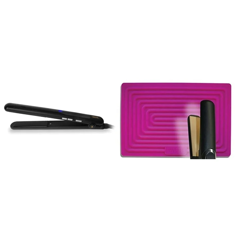 Wahl Afro Hair Straightener, Black Silicone Heat Mat, Changes Colour When Hot