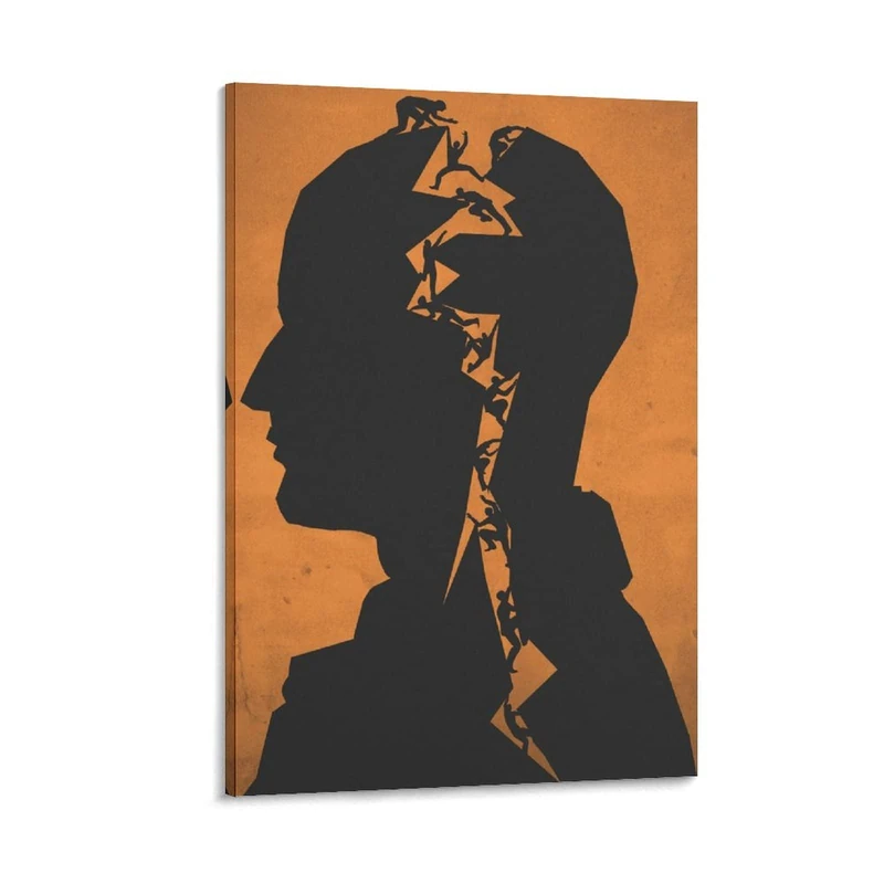 ADATA Abstract Imagination Art Climbing Stairs Psychology Poster Canvas Wall Art Room Decoration Aesthetics Wall Paintings Gifts 12 x 18 Inches (30 x 45 cm) Frame-1