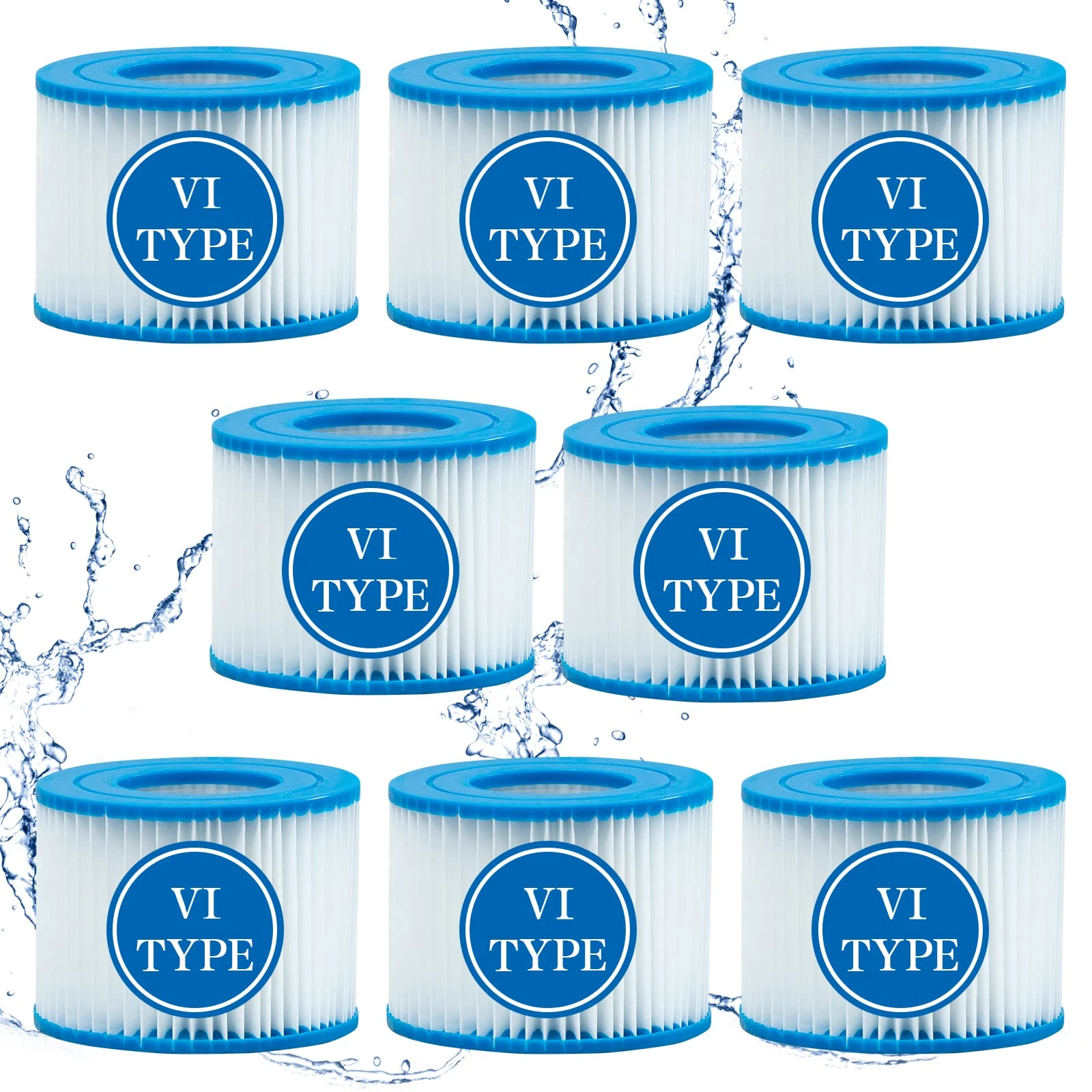 Type vi spa Filter and hot tub Filter Replacement Cartridge for Coleman hot tub Filters, for Inflatable hot tub Filter (8 Pack)