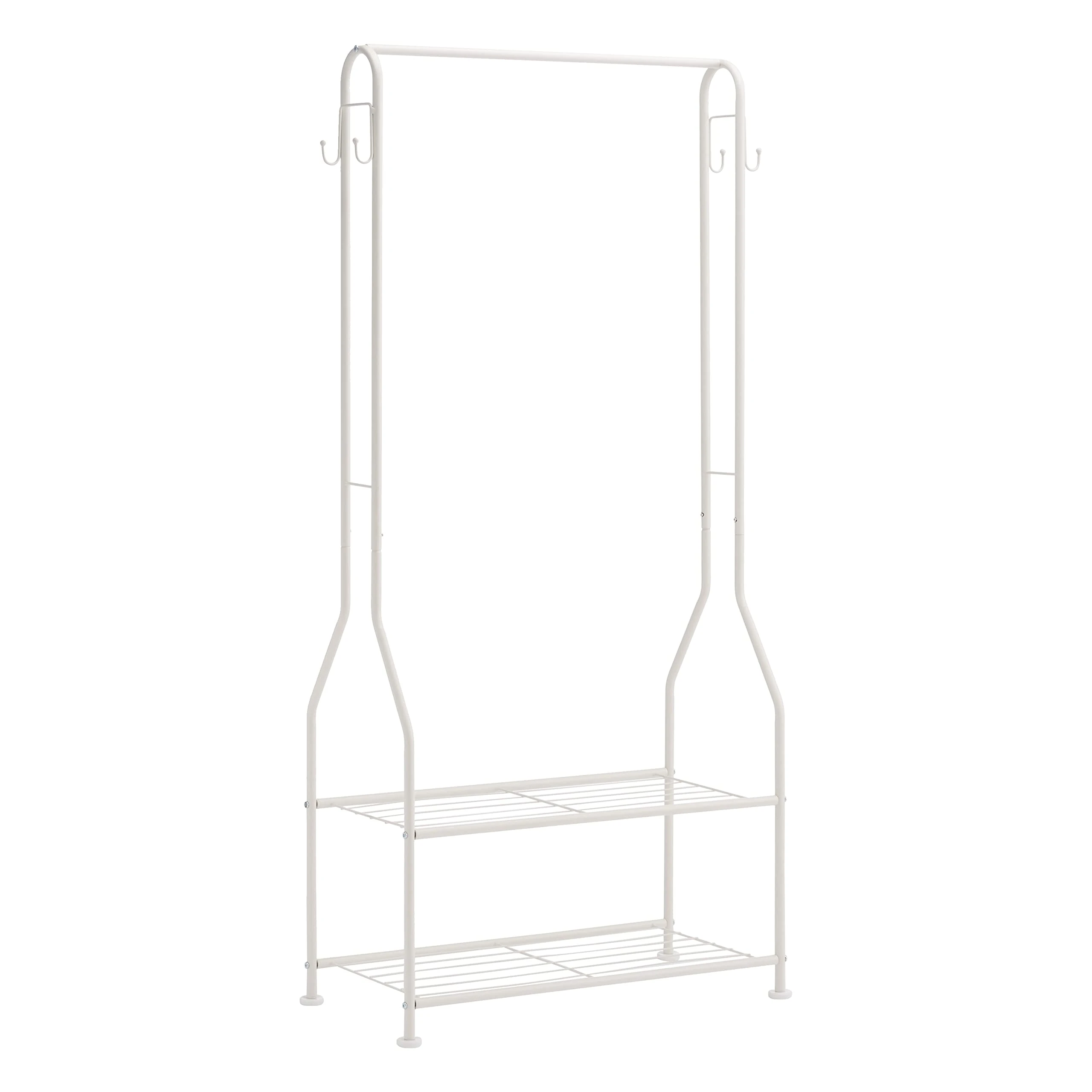 Amazon Basics Wardrobe with Two Bottom Shelves, White, 75 x 36.5 x 150 cm (L x W x H)