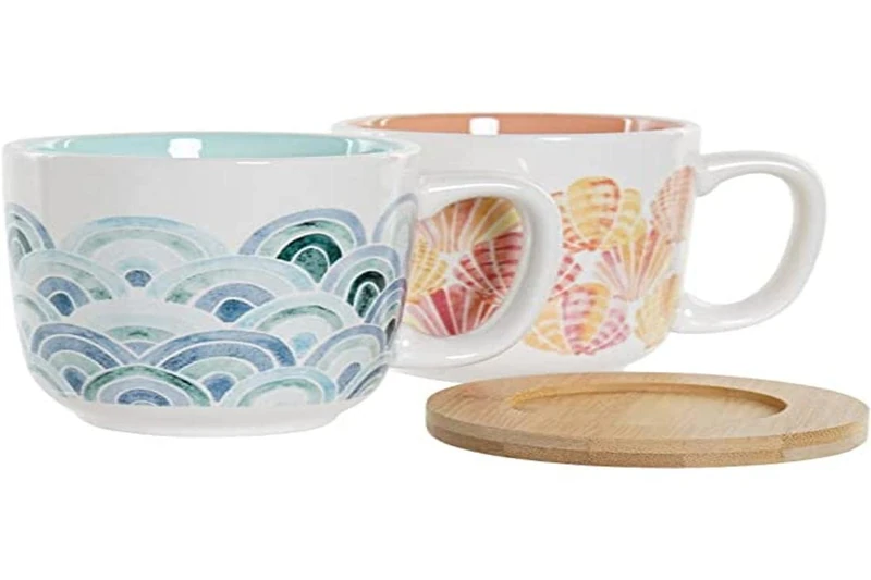 Dkd Home Decor Bamboo Dolomite Coffee Cup Set (6 oz) (4 Pieces) - Image 1