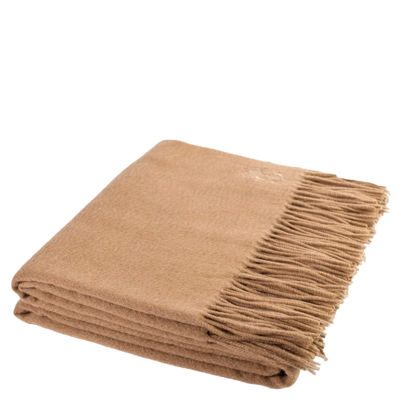 'zoeppritz since 1828' zoeppritz since 1828 540725-090-130x180 Classic Cashmere Blanket 100% Cashmere Plain with Fringes 130x180 130x190cm - Image 1