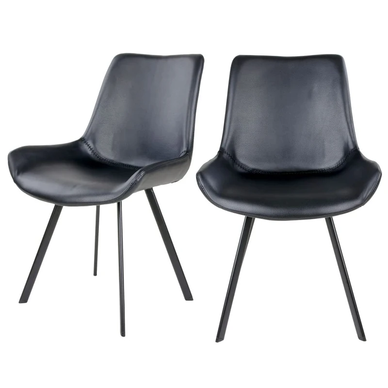 SELSEY Dining Chair, Black, Kunstlederbezug - Image 1