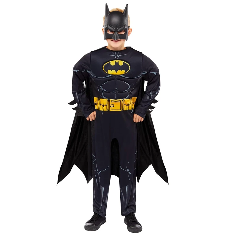 amscan 9913334 Childs Batman Fancy Dress Dark Knight Costume Outfit (Age 4-6 years), Black