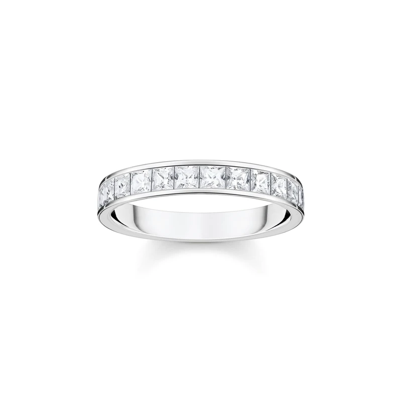 Thomas Sabo Sterling Silver Ring White Stones pavé Silver Recycled 925 Silver, Women, TR2358-051-14-54