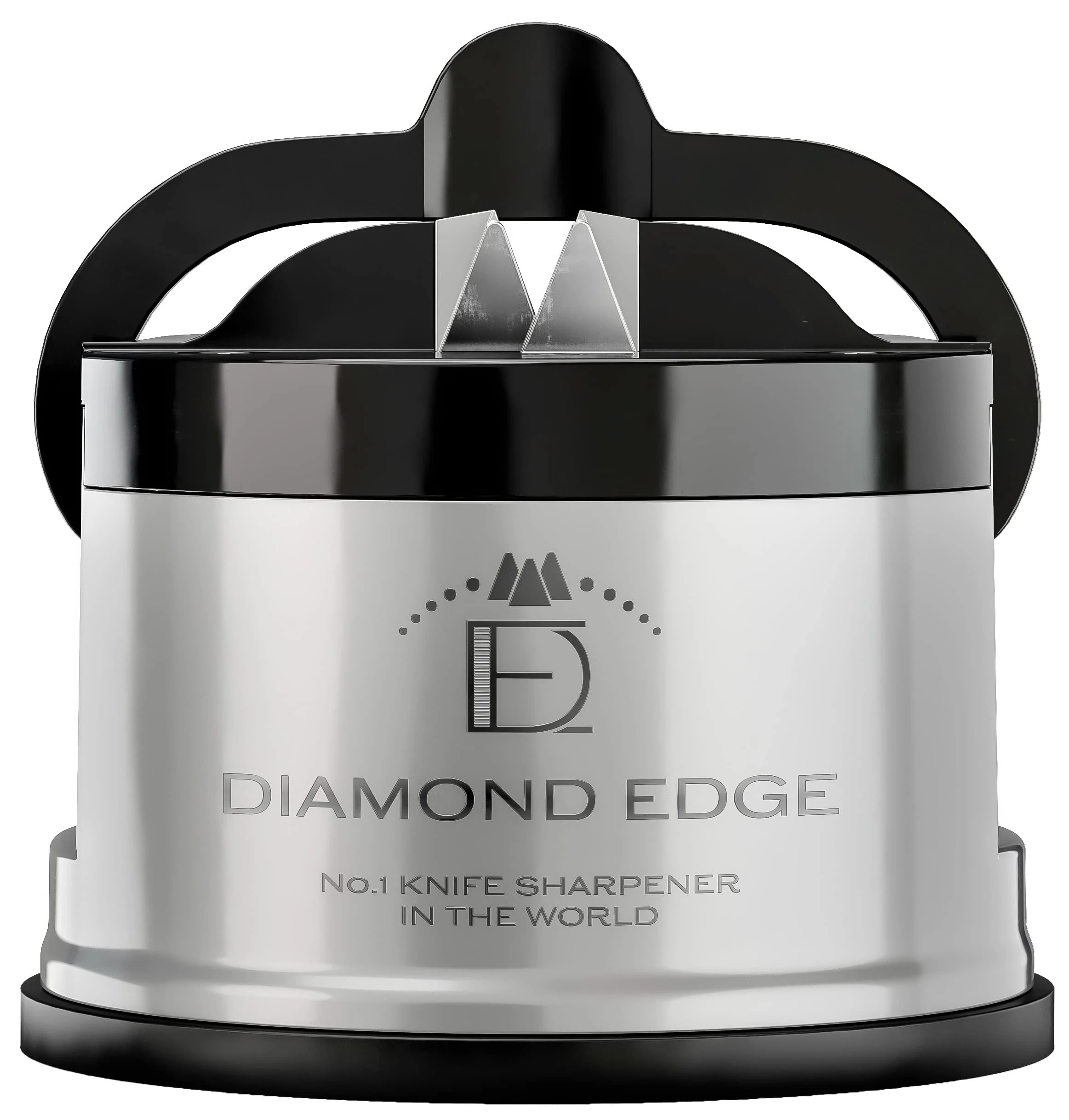 Diamond Edge No.1 Knife Sharpener – Safe & Compact Manual Knife Sharpener for Any Knife - Knives Sharpener Suitable for Serrated & Outdoor Blades – Professional Quality, Silver