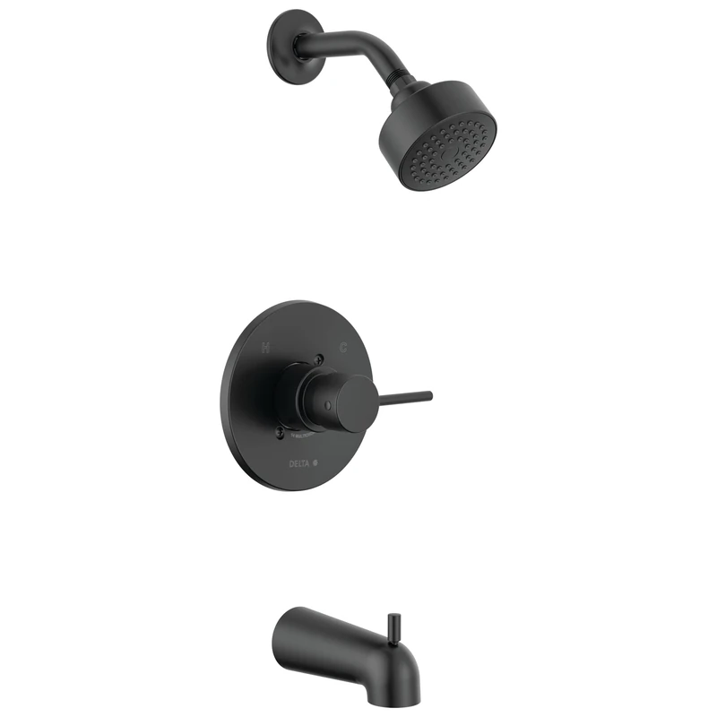 Delta Faucet T14459-BL-PP Modern Tub & Shower, Matte Black
