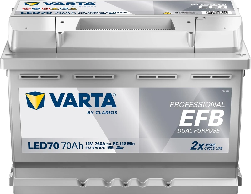 Varta Professional Dual Purpose EFB LED 70 12V 70AH 760 Amp