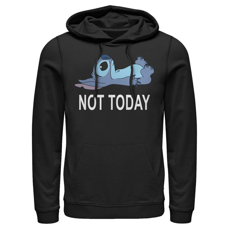 Disney Men's Not Today Hooded Sweatshirt, Black, XXL