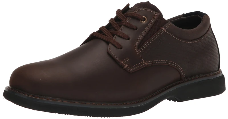 Nunn Bush Men's Otto Plain Toe Oxford Leather Lace Up with Lightweight Sole, Brown Crazy Horse, 11 UK