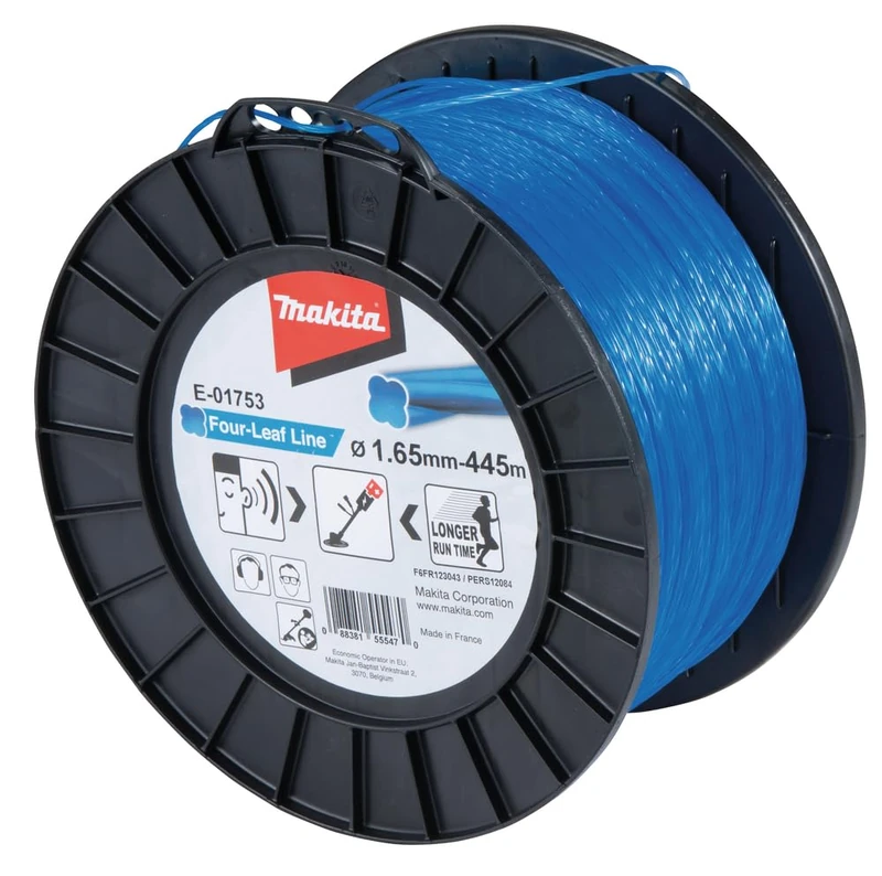Makita Four-Leaf E-01753 Trimmer Line for Cordless Scythes and Grass Trimmer (1.65 mm, 445 mm, Blue)