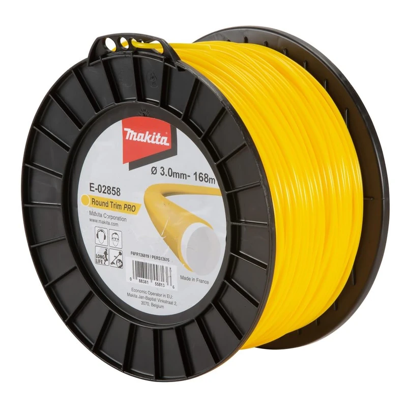 Makita Round Trim Pro E-02858 Strimmer Line (Diameter 3.0 mm, 168 m, Yellow)