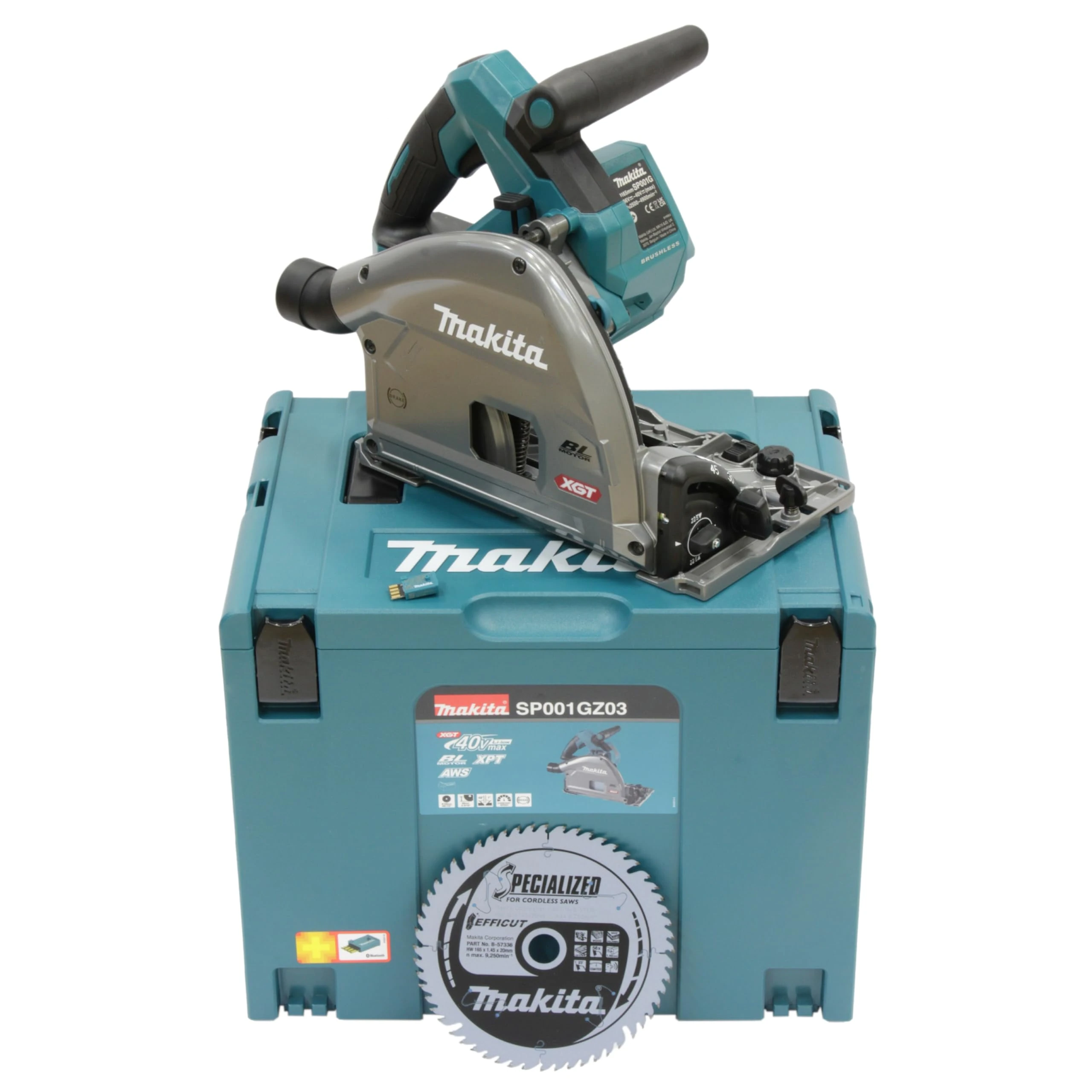 Makita SP001GZ03 40V Max Li-ion XGT Brushless 165mm Plunge Saw - Batteries and Chargers Not Included
