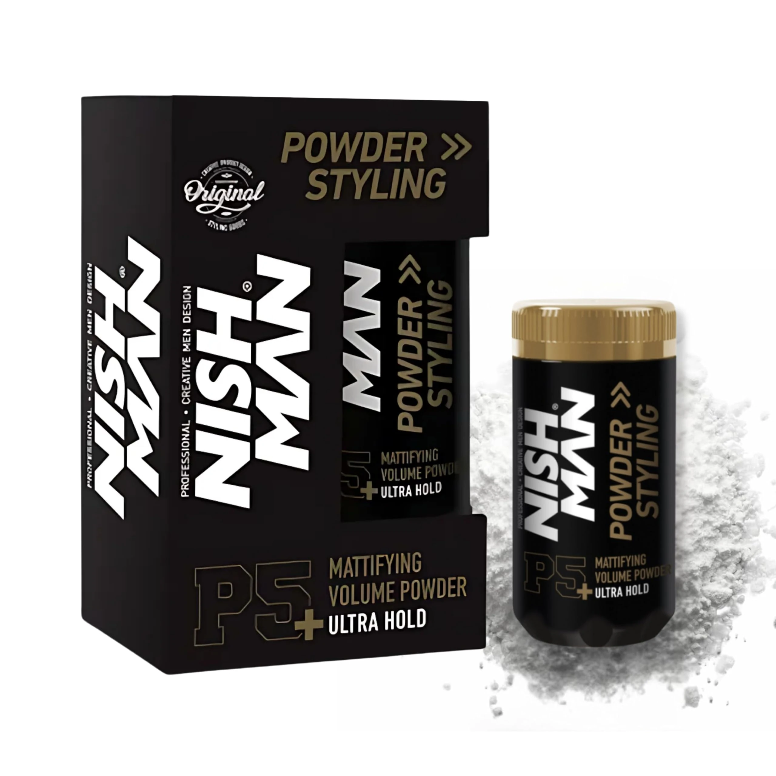 NISHMAN Hair Styling Powder P5 - Mattifying Volume Ultra Hold 20g - Maximum Volume Boost and Texture - Perfect Hair Styling Powder for Flexible Hold and Matte Finish