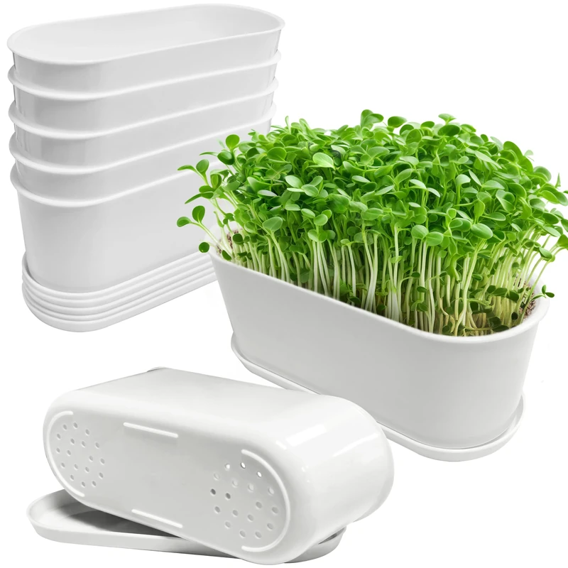 SYITCUN Window Planter Box - 5 Pots with Drain Holes, 22x9x8.4cm