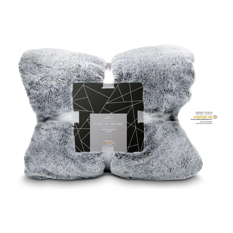 Römer Wellness Luxury Fur-Feeling Blanket - 150 x 200 cm, 530 g/m², Elegant Double-Face Look, Luxury for All Senses: Anti-Static, Faux Fur Side Reminiscent of Rabbit Fur, Oeko-Tex 100 - Image 1