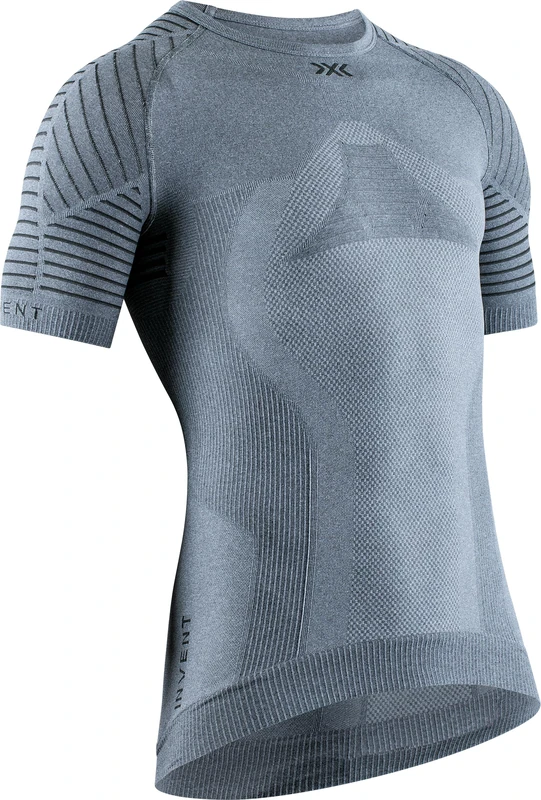 X-BIONIC Men Invent 4.0 Light Round Neck Short Sleeve Compression Base Layer T-Shirt - Grey M