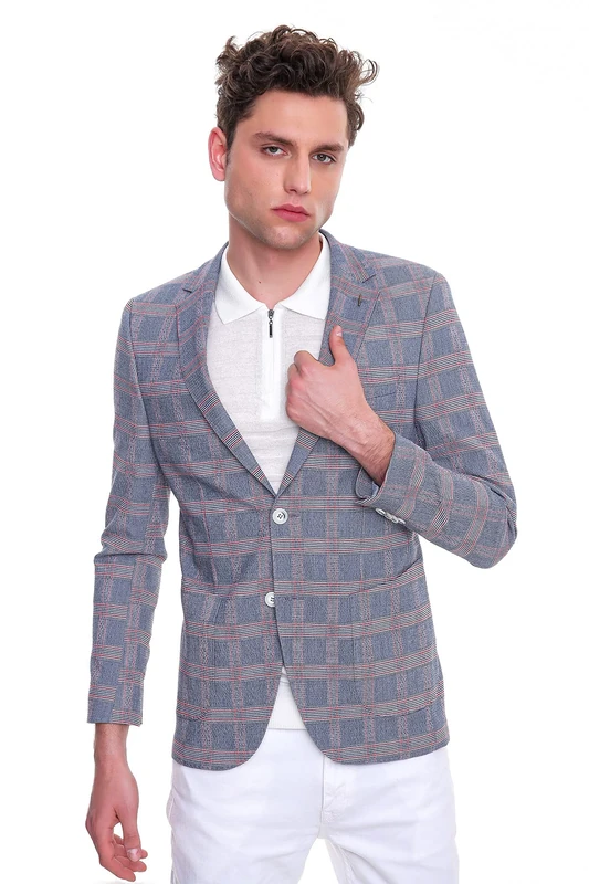 Bonamaison Men's Trmrvn100396 Business Casual Blazer, Navy Blue, 40R - Image 1