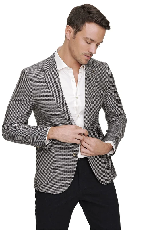 Bonamaison Men's Trmrvn100434 Business Casual Blazer, Navy Blue, 38R