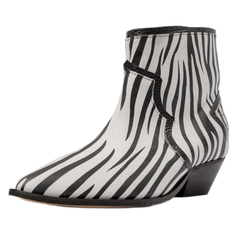 L37 HANDMADE SHOES Women's Stiefeletten I Naturleder I Handgefertigte Schuhe I Bequem und Elegant I Here Comes The Rain I Ankle Boot, Black White, 6 UK