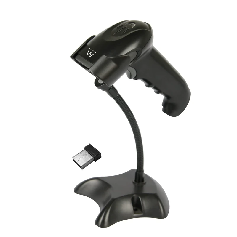 Ewent EW3431 Wireless 1D and 2D Barcode Reader,Wired USB Wireless Barcode Reader,Wireless Barcode Scanner Digital/Printed Barcodes,Works with Windows,Android and IOS devices - Image 1