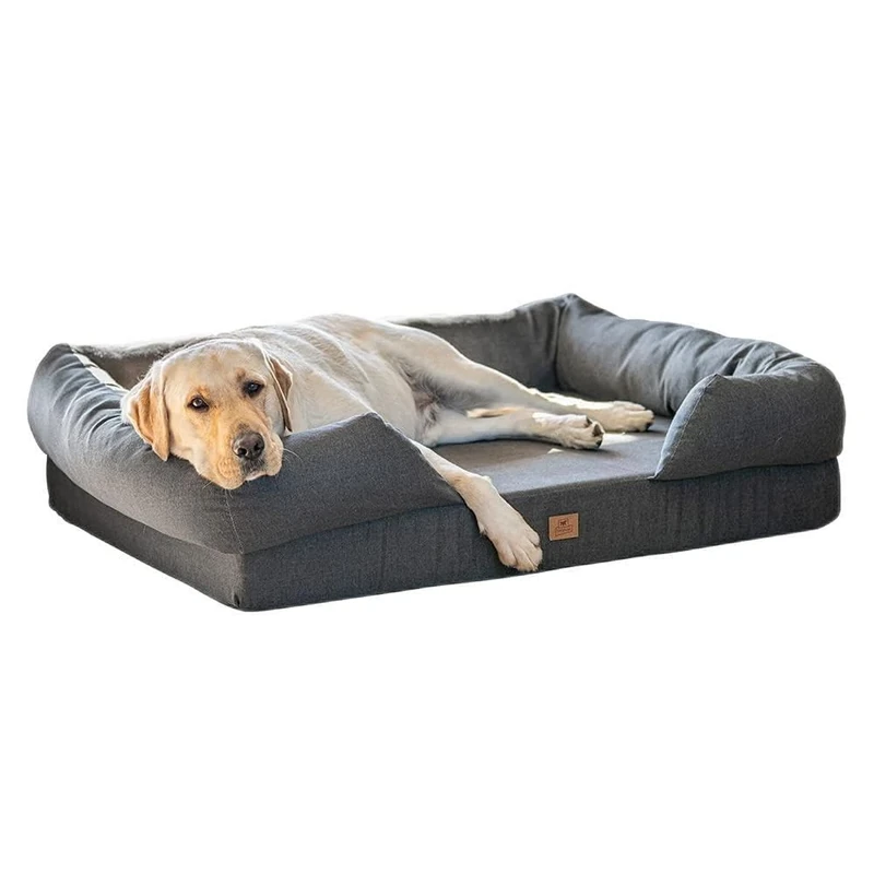 Ferplast Dog Bed Dog Cushion Dog Bed Large Memory Foam Dog MatOrthopedic Dog Bed and Sofa Dog Mattress Washable 112 x 88 x h 26,5 cm. Grau