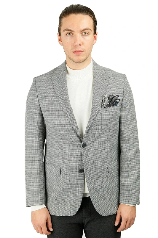 Bonamaison Men's Jacke Regular Fit 4 Drop Business Suit Jacket, Gray, 52
