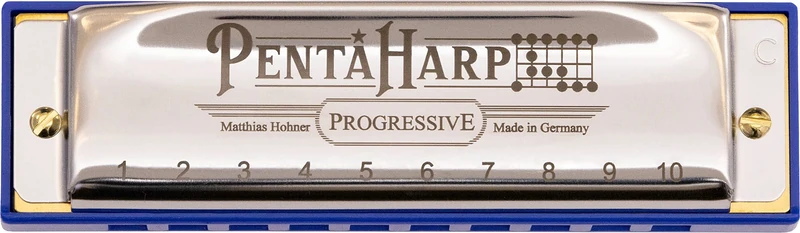 HOHNER Pentaharp Harmonica, Key of Low F Minor, Stainless steel (M21BX-FLM)