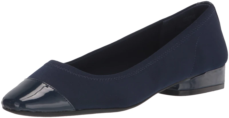 Anne Klein Women's Carlie Ballet Flat, Navy, 5.5 UK