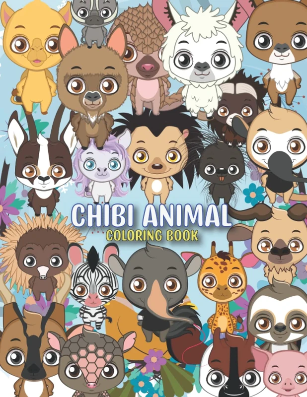 Chibi Animal Coloring Book: An Chibi Animal Coloring Book with Adorable Baby Animals Includes Owls,Sheeps Cats and More For Kids, Toddlers, Kindergartens Students & More
