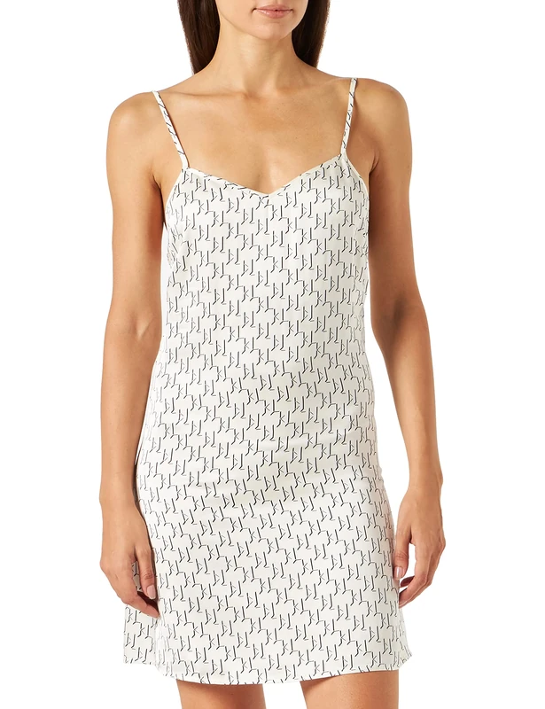 KARL LAGERFELD Women's Kl Monogram Negligee White L