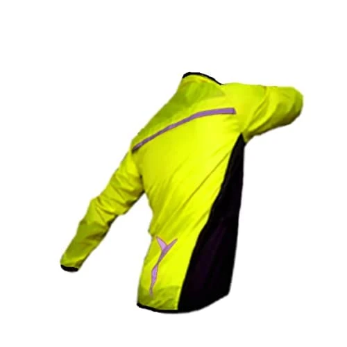 CYCLING JACKET Hi Viz WATERPROOF WINDPROOF BREATHABLE HIGHLY VISIBLE CYCLING RIDING WALKING RUNNING SKATING HIGHLY VISIBLE (LARGE 23 inch pit to pit, YELLOW hi viz)